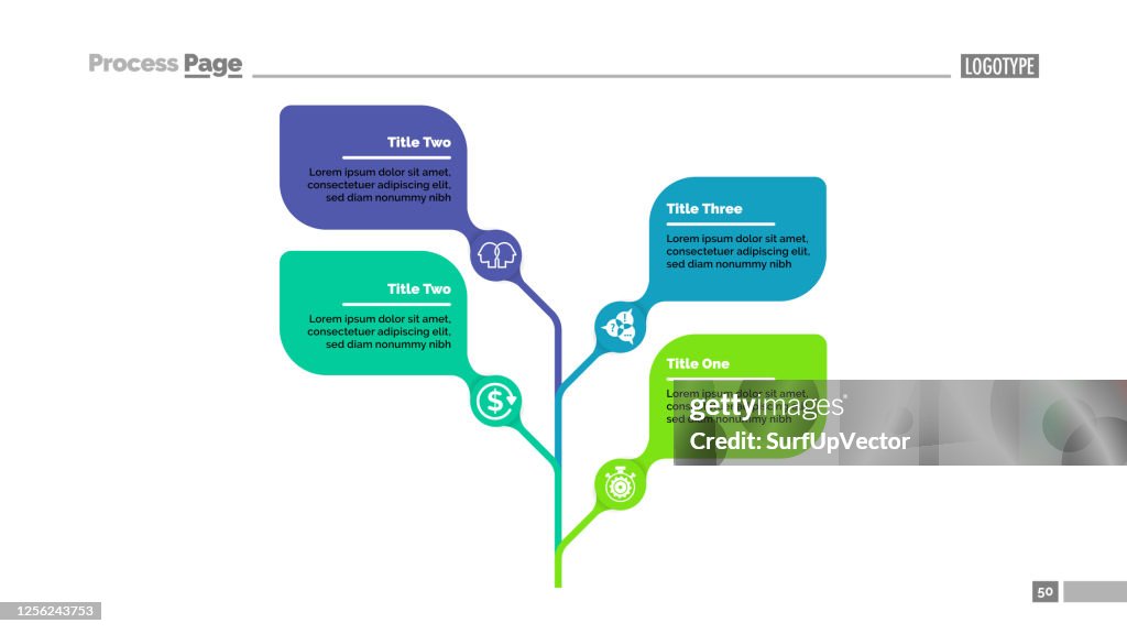 Four Leaves Tree Metaphor Process Chart Template For Presentation High ...
