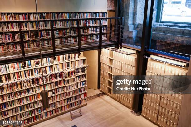 General view of the library during the inauguration of the Library of the Shoah Memorial in Milan on June 15, 2022 in Milan, Italy.
