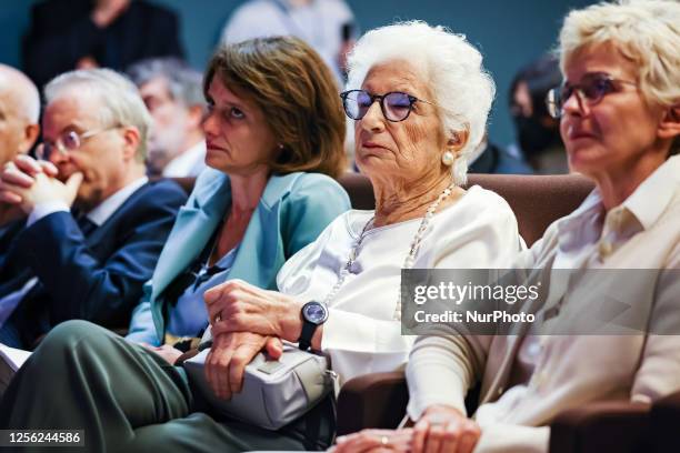 Liliana Segre attends the inauguration of the Library of the Shoah Memorial in Milan on June 15, 2022 in Milan, Italy.