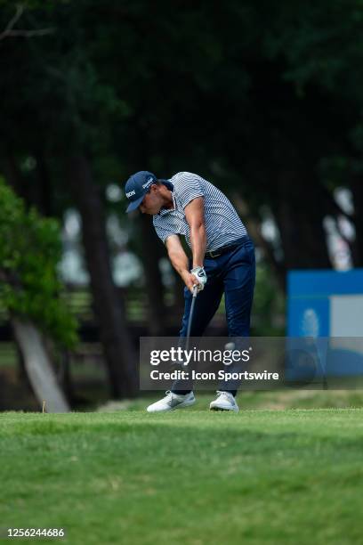 Brant Grant of United States tees off on hole 9 during the second round of the AT&T Byron Nelson at TPC Craig Ranch on May 12, 2023 in McKinney,...