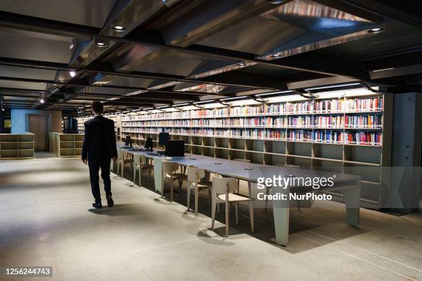 General view of the library during the inauguration of the Library of the Shoah Memorial in Milan on June 15, 2022 in Milan, Italy.