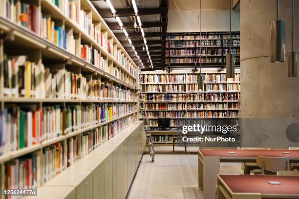 General view of the library during the inauguration of the Library of the Shoah Memorial in Milan on June 15, 2022 in Milan, Italy.