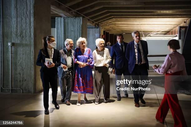 Liliana Segre attends the inauguration of the Library of the Shoah Memorial in Milan on June 15, 2022 in Milan, Italy.