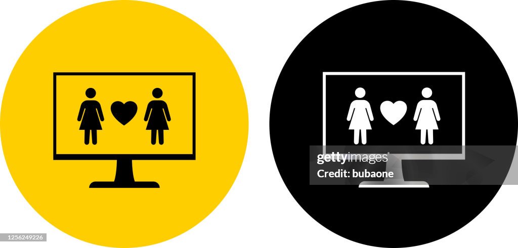 Computermonitor met online datingpictogram
