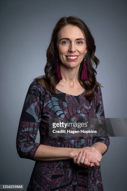 Prime Minister Jacinda Ardern poses during a portrait session at Parliament on July 15, 2020 in Wellington, New Zealand. Jacinda Ardern is the 40th...
