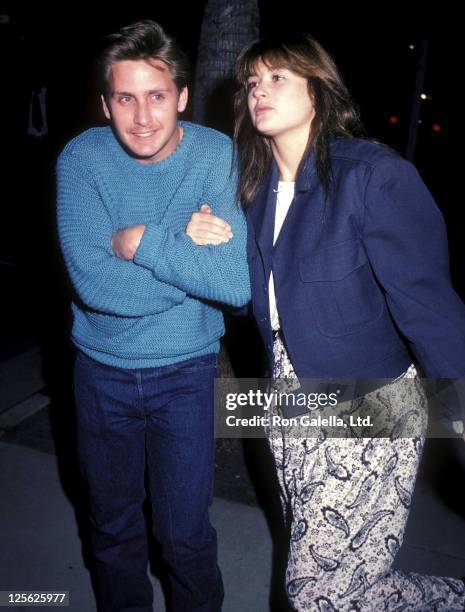 Actor Emilio Estevez and actress Demi Moore attend the "Mask" West Hollywood Premiere on March 5, 1985 at the DGA Theatre in West Hollywood,...