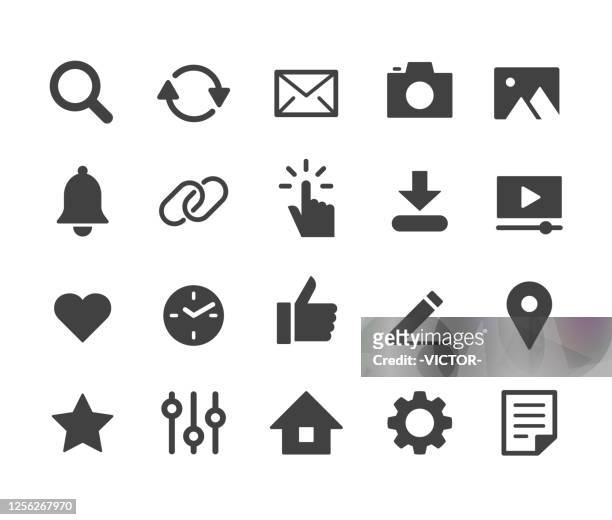 interface icons set - classic series - miteinander verbunden stock-grafiken, -clipart, -cartoons und -symbole