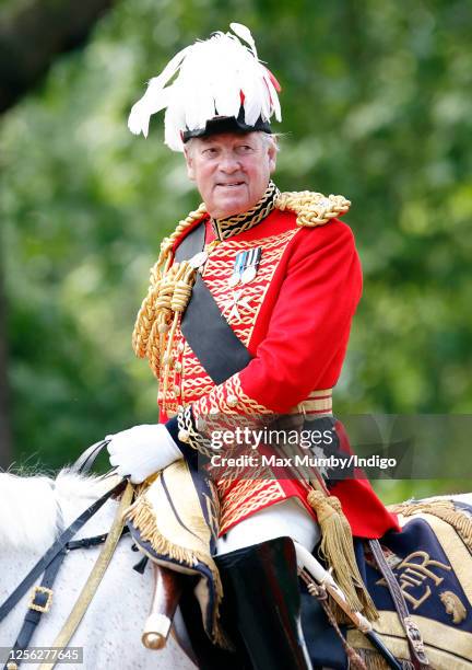 Lord Samuel Vestey rides down The Mall on horseback during the annual Trooping the Colour Parade on June 14, 2008 in London, England. Trooping the...