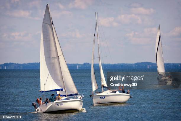vacations in poland - sailing in masuria, land of a thousand lakes - sniardwy stock pictures, royalty-free photos & images