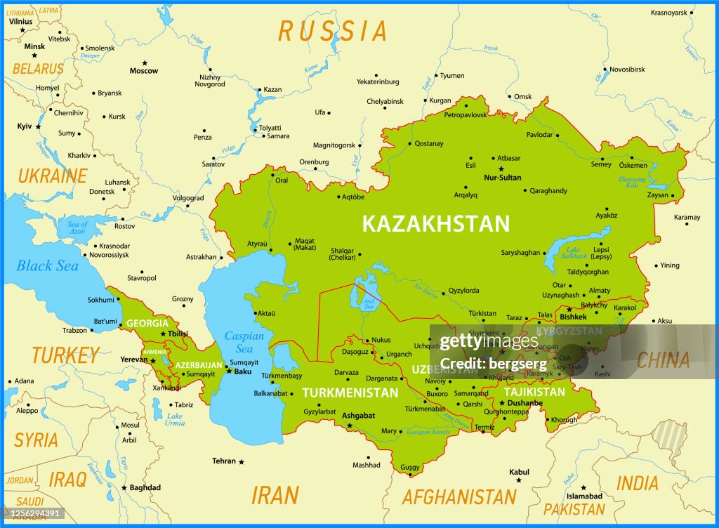 Caucasus And Central Asia Vector Map Vector High Detailed Map With caucasus-and-central-asia-vector-map-vector-high-detailed-map-with