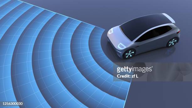 自動駕駛的汽車 - futuristic car stock-fotos und bilder