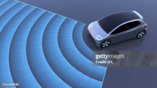 自動駕駛的汽車 - smart car stockfoto's en -beelden