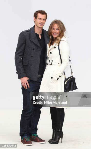 Andy Murray and Kim Sears arrive at Burberry Prorsum S/S 2012 show at London Fashion Week at Kensington Gardens on September 19, 2011 in London,...