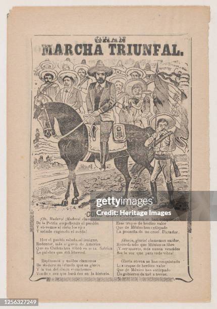 Gran marcha triunfal : coro general - Francisco I. Madero and Emiliano Zapata, circa 1910. Artist José Guadalupe Posada.