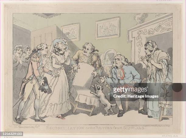 Reconciliation, or the Return from Scotland, December 17, 1785. Artist Thomas Rowlandson.