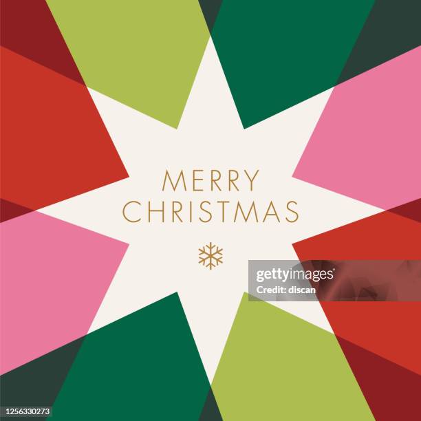 ilustrações de stock, clip art, desenhos animados e ícones de greeting card with geometric star. - cartao de natal