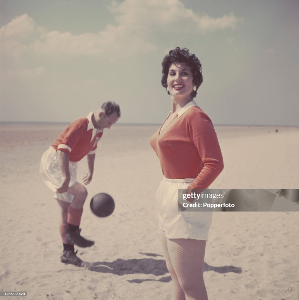 Alan Cogan English singer Alma Cogan posed with English footballer and captain ...