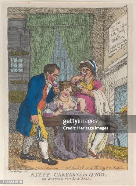Kitty Careless in Quod or Waiting for Jew Bail, March 28, 1811. Artist Thomas Rowlandson.