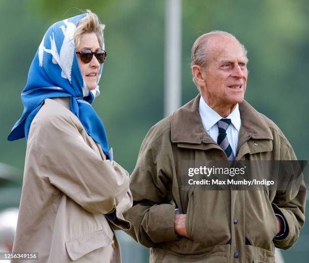 Penelope Knatchbull, Lady Brabourne and Prince Philip, Duke of Edinburgh attend day 3 of the Royal Windsor Horse Show in Home Park on May 12, 2007 in...