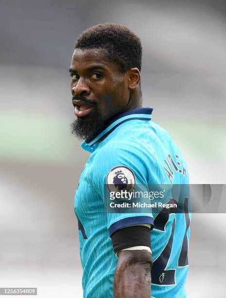Serge Aurier of Tottenham Hotspur looks on during the Premier League match between Newcastle United and Tottenham Hotspur at St. James Park on July...