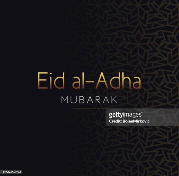 eid al-adha mubarak card. vector - muslims celebrate eid al adha stock illustrations