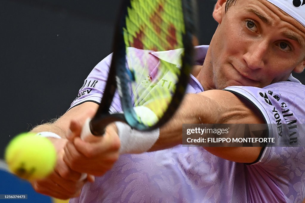 Casper Rune TOPSHOT - Norway's Casper Ruud returns to Denmark's Holger Rune... News ...