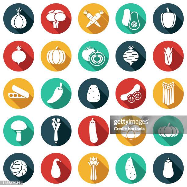 vegetables glyph icon set - red onion stock illustrations