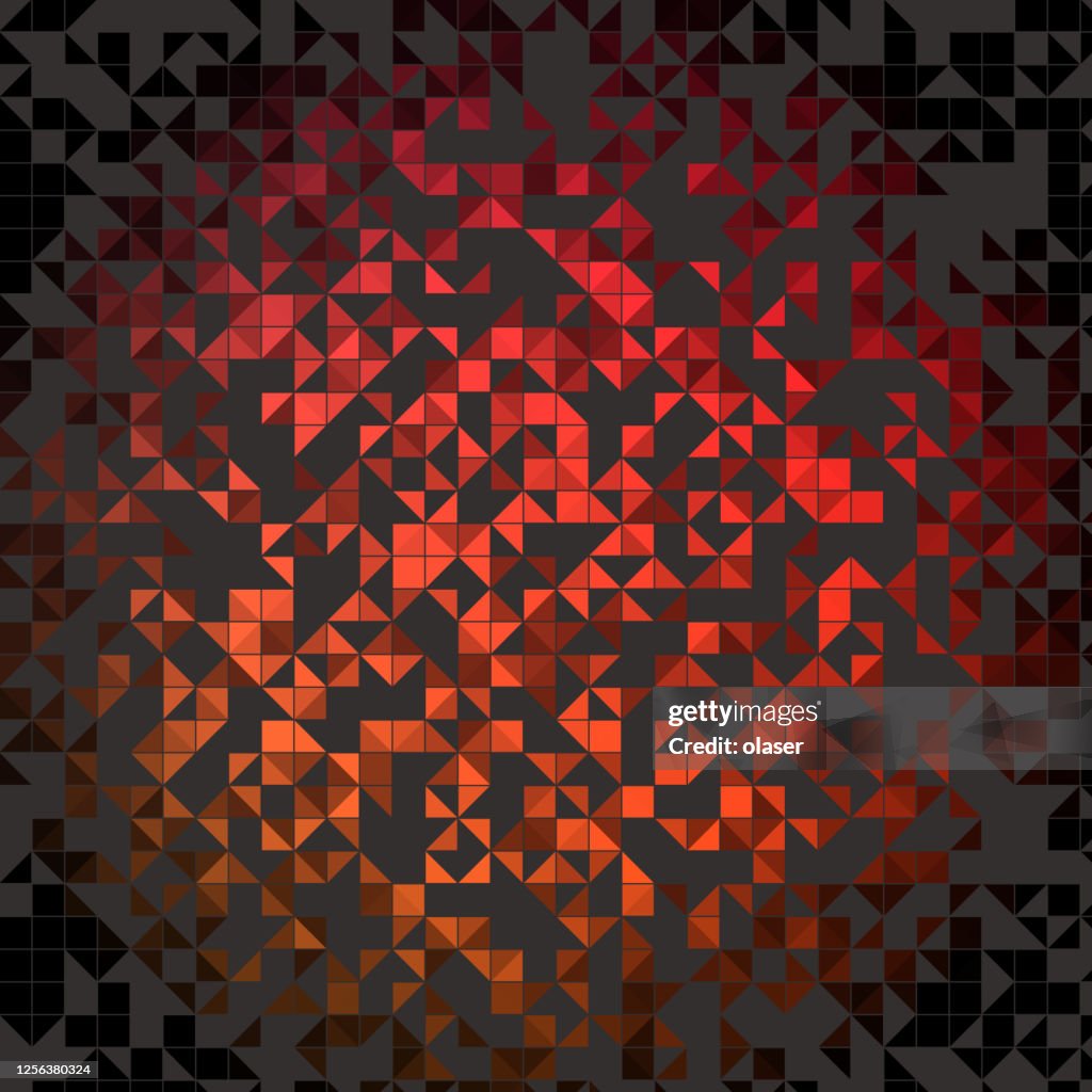 Half square triangles, about half colored, shape pattern. With stroke.