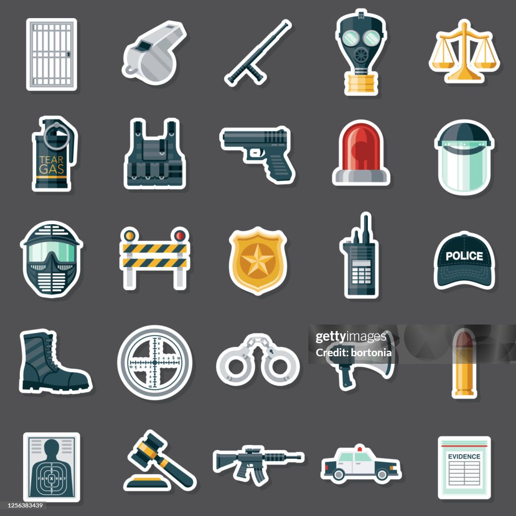 Police And Law Enforcement Sticker Set High-Res Vector Graphic - Getty ...