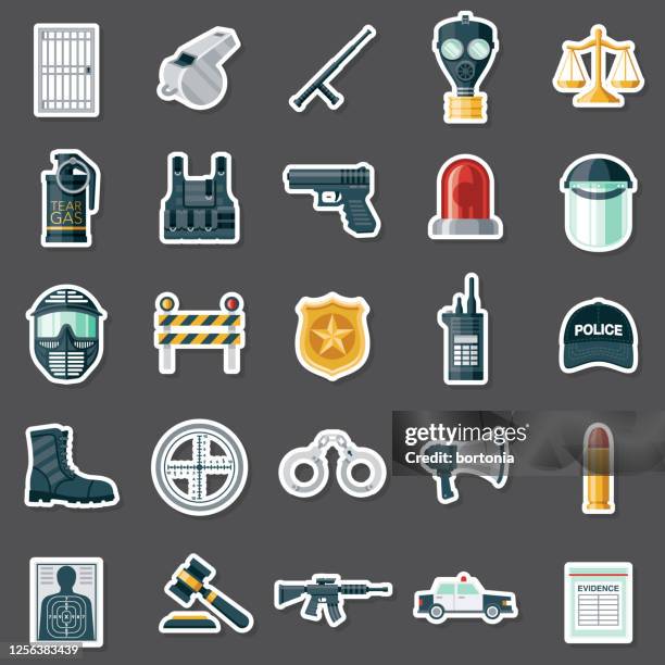 Gun Police Sticker Crime Scene Gun High Res Illustrations - Getty Images