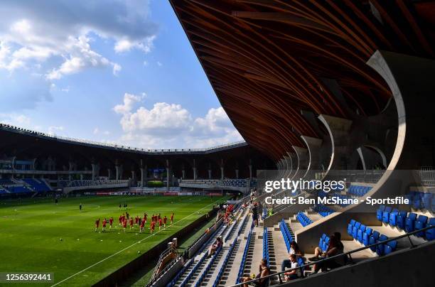 General view of the Pancho Arena before the UEFA European Under-17 Championship Finals 2023 Group A match between Republic of Ireland and Wales in...