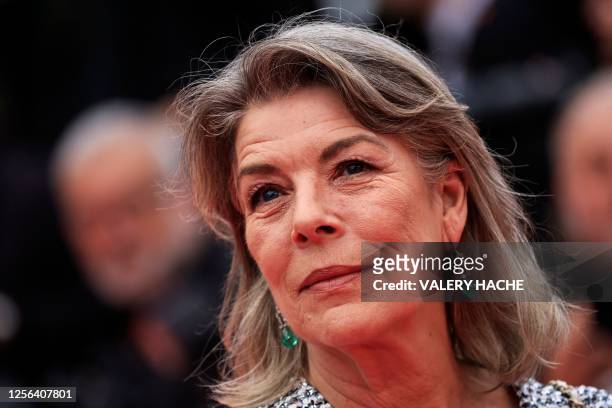 Princess Caroline of Hanover arrives for the screening of the film "Killers of the Flower Moon" during the 76th edition of the Cannes Film Festival...