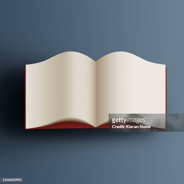 blank open book - 3d book stockfoto's en -beelden