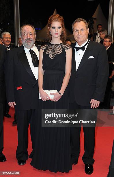 Micah Lewensohn, Yuval Scharf and Shlomo Bar Aba attend the "Hearat Shulayim" Premiere during the 64th Annual Cannes Film Festival at Palais des...