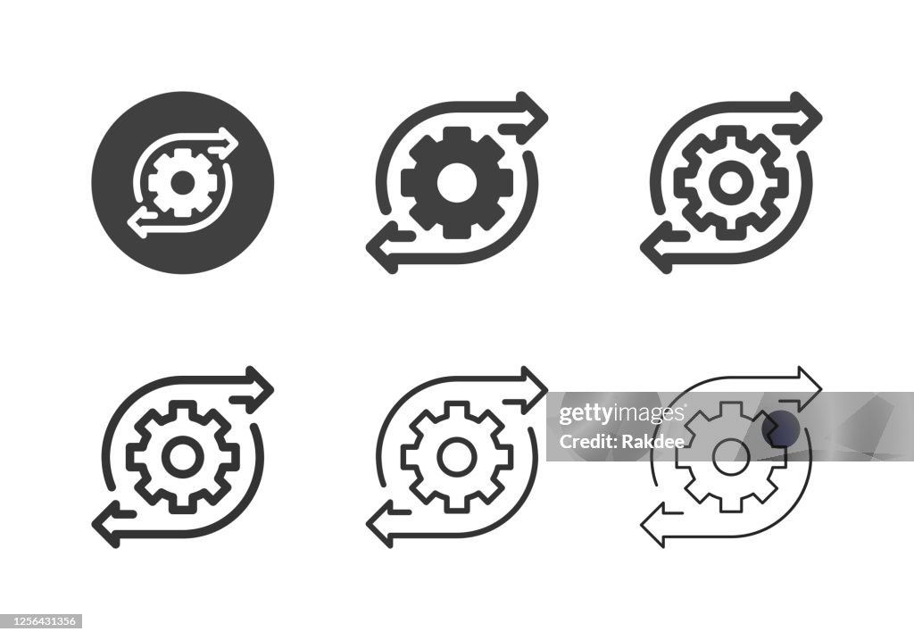 Iconos de dirección de engranajes - Serie Múltiple