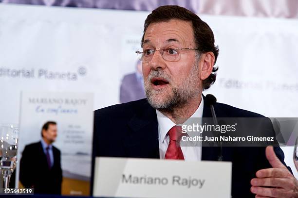 Mariano Rajoy presents his autobiography 'En Confianza' at Intercontinental Hotel on September 19, 2011 in Madrid, Spain. Rajoy is the leader of the...