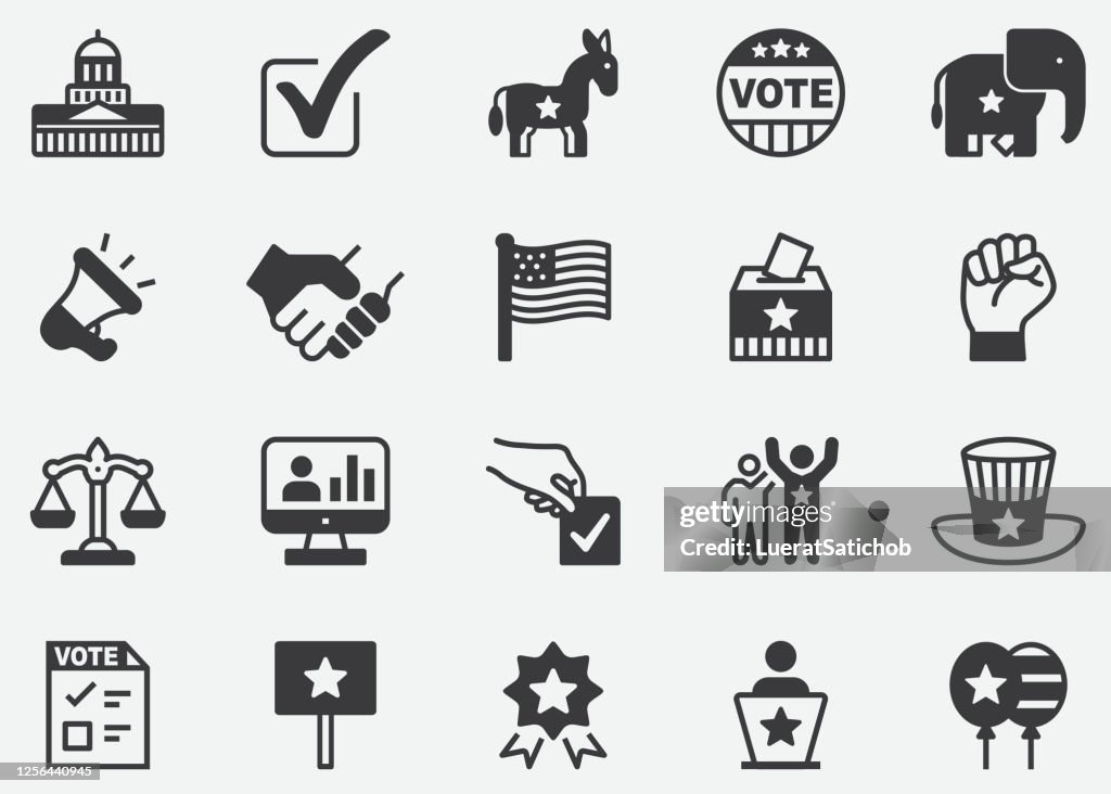 Politik Pixel Perfekte Icons