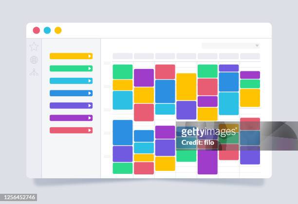 planner calendar scheduling organizer - graphical user interface stock illustrations