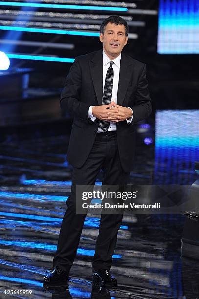 Fabrizio Frizzi attends the 2011 Miss Italia beauty pageant at the Palazzetto of Montecatini on September 19, 2011 in Montecatini Terme, Italy.