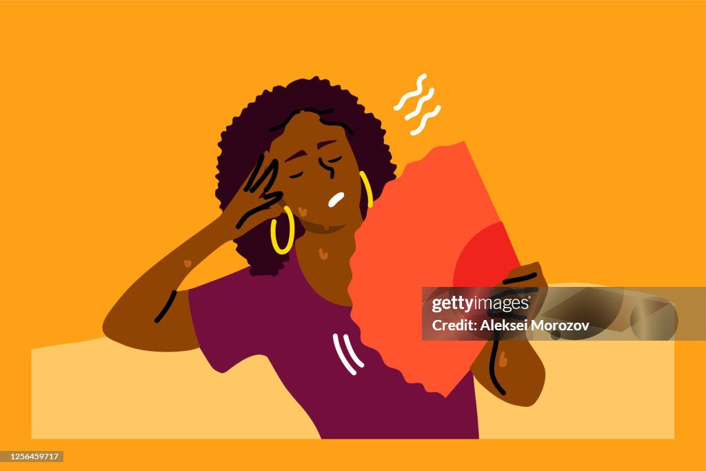 Mental stress, heat, dehydration, inconvenience concept