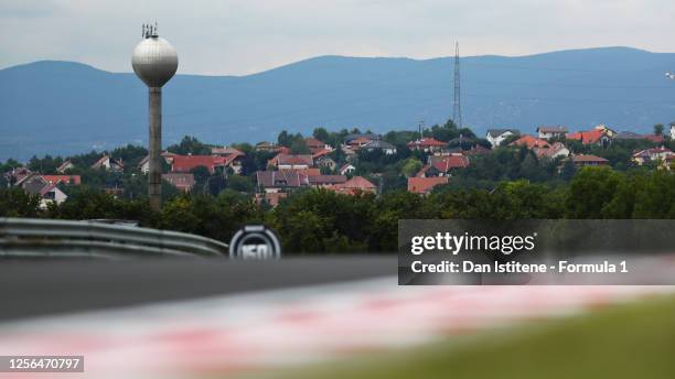 General view of the circuit during previews for the F1 Grand Prix of Hungary at Hungaroring on July 16, 2020 in Budapest, Hungary.