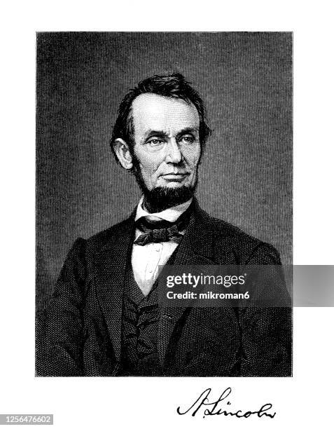 portrait of abraham lincoln, the 16th president of the united states. - president lincoln stock pictures, royalty-free photos & images