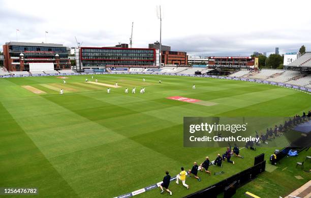 Members of both teams take a knee in support of the Black Lives Matter movement during Day One of the 2nd Test Match in the #RaiseTheBat Series...