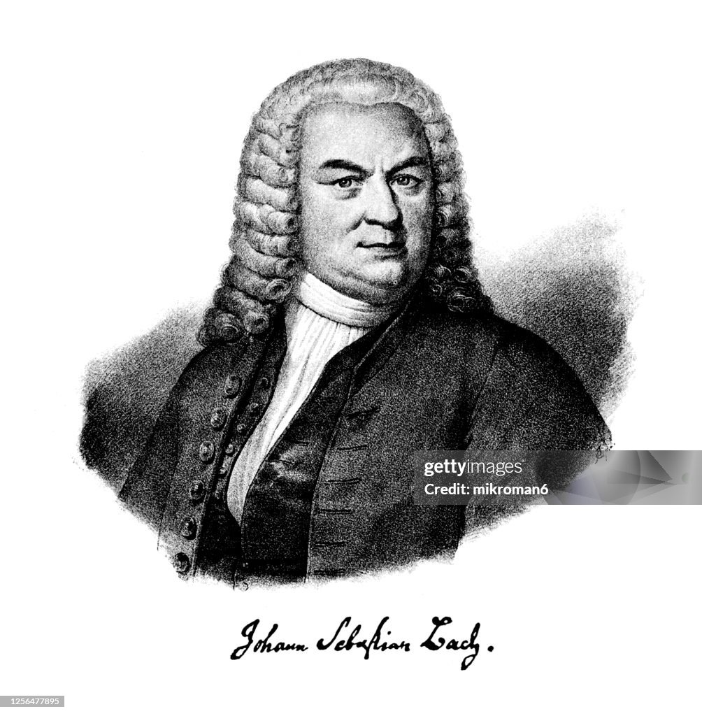 Portrait of Johann Sebastian Bach (31 March 1685 – 28 July 1750) German composer and musician of the Baroque period