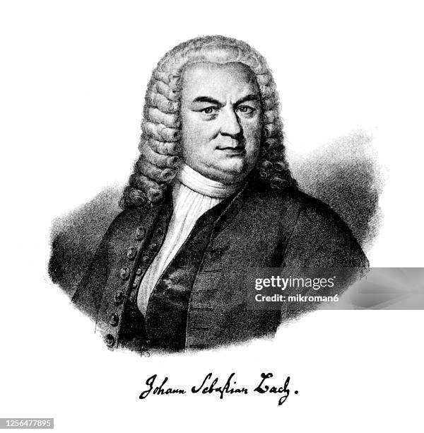 portrait of johann sebastian bach (31 march 1685 – 28 july 1750) german composer and musician of the baroque period - bach - fotografias e filmes do acervo