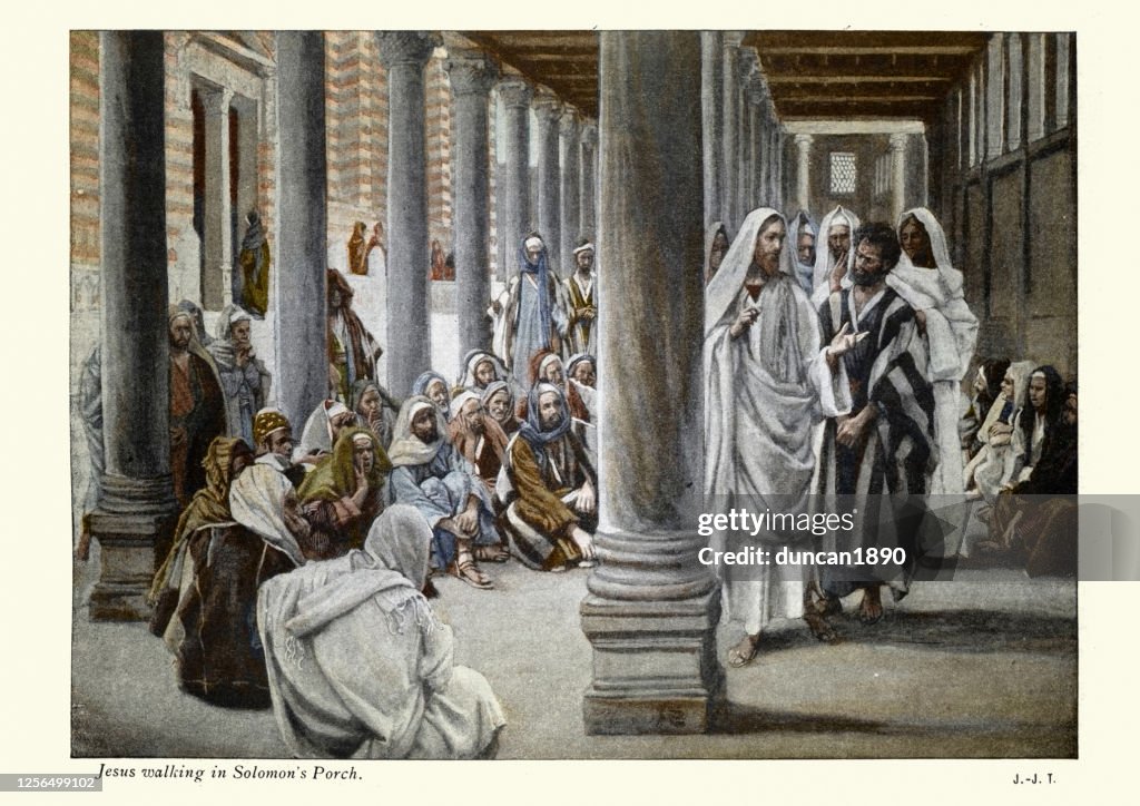 Jesus Walks in the Portico of Solomon, New testament art