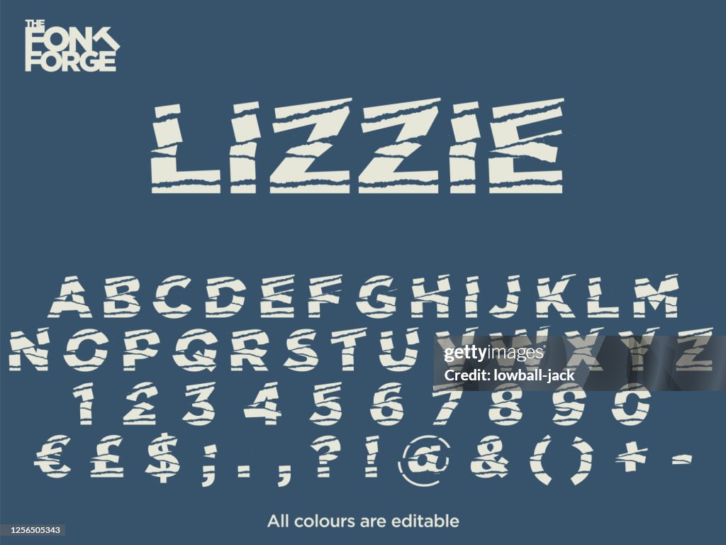 Torn Paper Text Style Font Vector Stock Illustration High-Res Vector ...