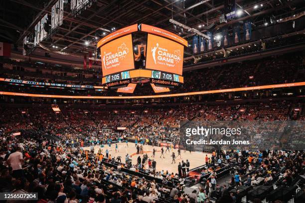 An overall view of the arena before the WNBA game between the Chicago Sky and the Minnesota Lynx on May 13, 2023 at the Scotiabank Arena in Toronto,...