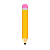 Pencil flat vector illustration isolated on a white background.