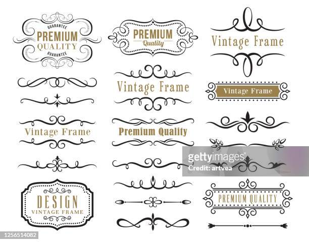 set of decorative elements for design - calligraphy stock illustrations